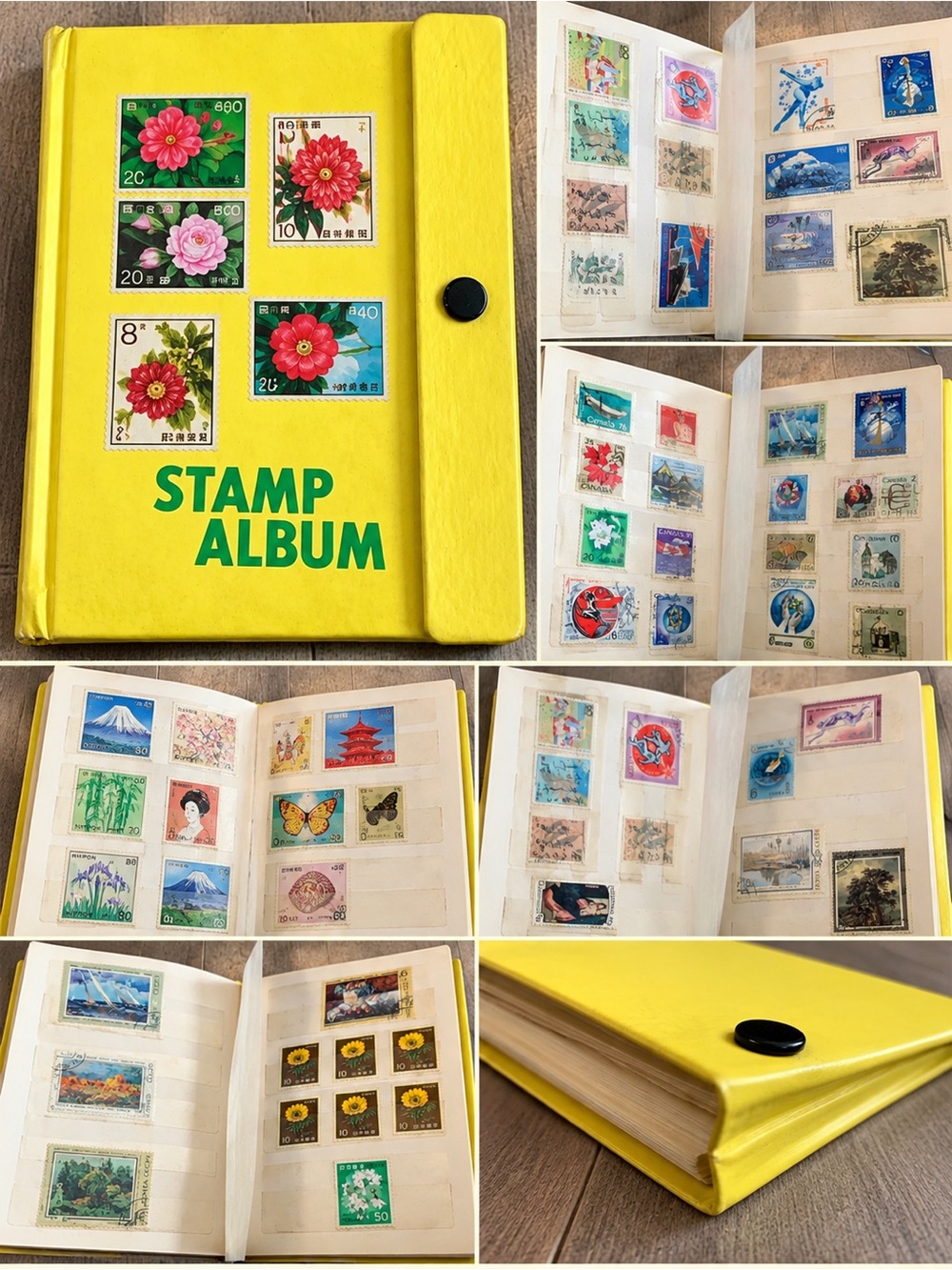 Vintage Stamp Album Collection USSR Japan Canada Hong Kong 1970s 80s